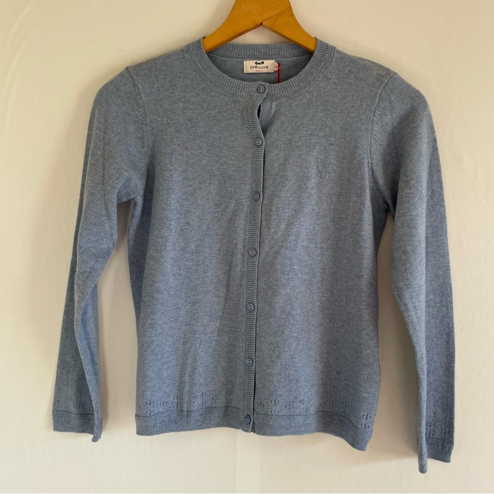 Cyrillus Paris Blue Cardigan Kids Size 12